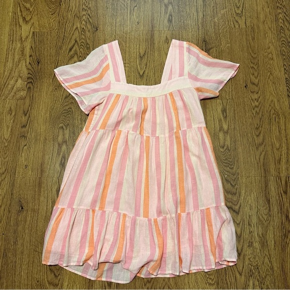 Rails multicolor striped short sleeve lined square neckline dress size small - Picture 4 of 7